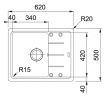 FRANKE Drez BFG 611-62 620 x 500 onyx